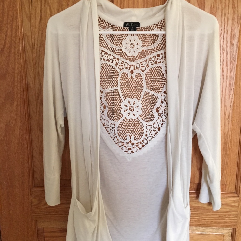 DNA Couture Lace Back Cardigan - Size Small